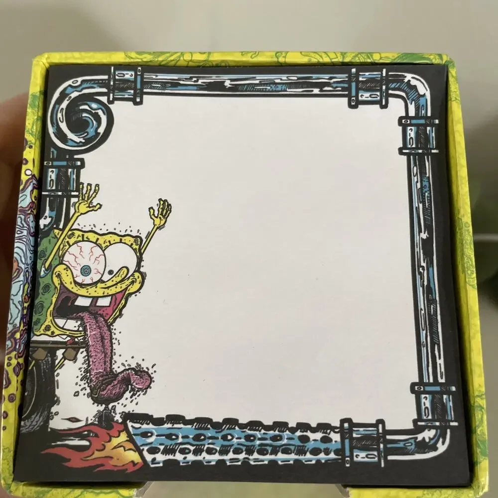 SpongeBob Flaming Pineapple Cube Pad Box 2006 Viacom Rat Fink Hot Rod SpongeBob
